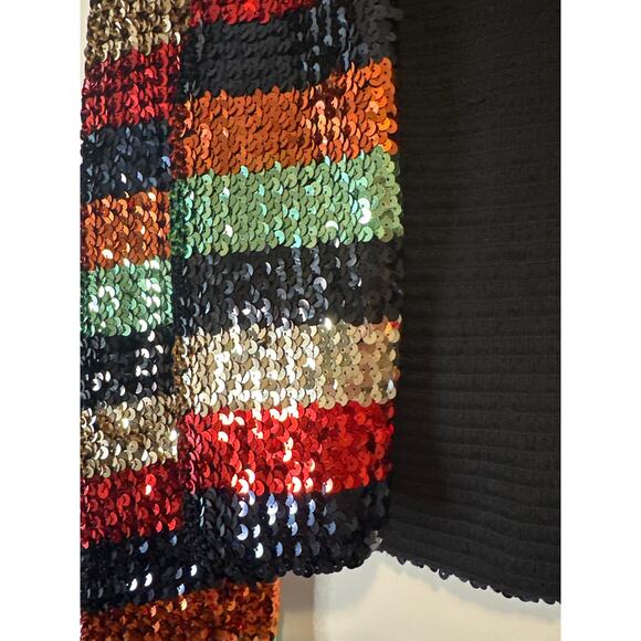 Alice + Olivia Sequin Stripe Sherryl Cropped Cardigan Size M Open Front Sparkle - Picture 7 of 12